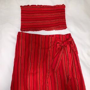 TOBI bandeau wrap skirt set